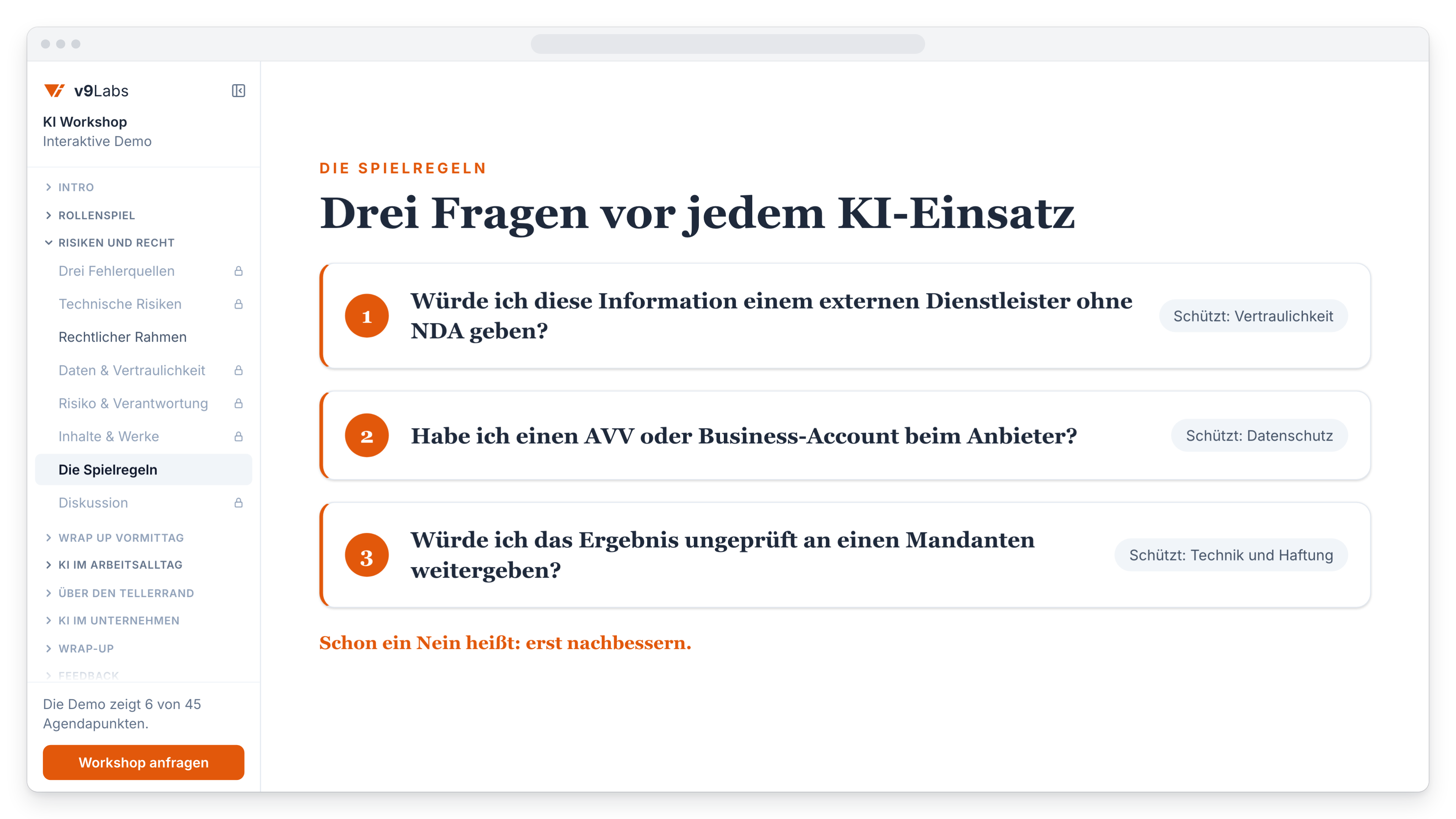 Die Spielregeln: drei Fragen, die vor jedem KI-Einsatz geprüft werden